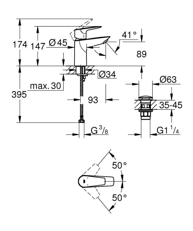 Змішувач для раковини Grohe StartEdge хром 23898001