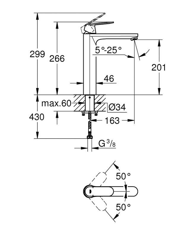 Змішувач для раковини Grohe Eurosmart Cosmopolitan хром 23921000