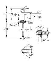 Змішувач для раковини Grohe Eurosmart New хром 23922003