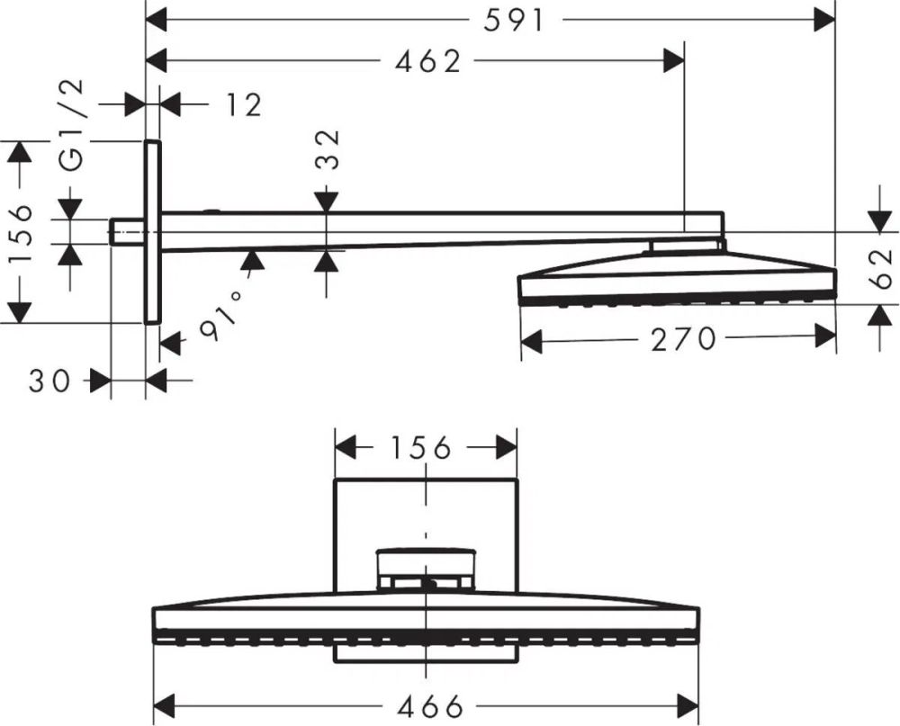 Верхній душ Hansgrohe Rainmaker Select хром 24003400