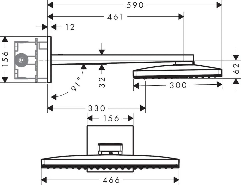 Верхній душ Hansgrohe Rainmaker Select хром 24015400