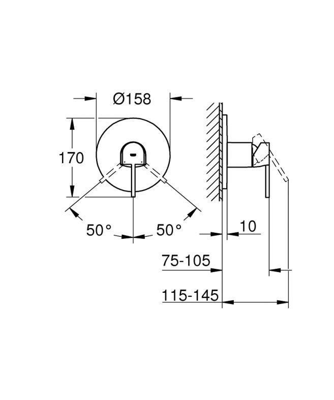 Змішувач прихованого монтажу Grohe Plus хром 24059003