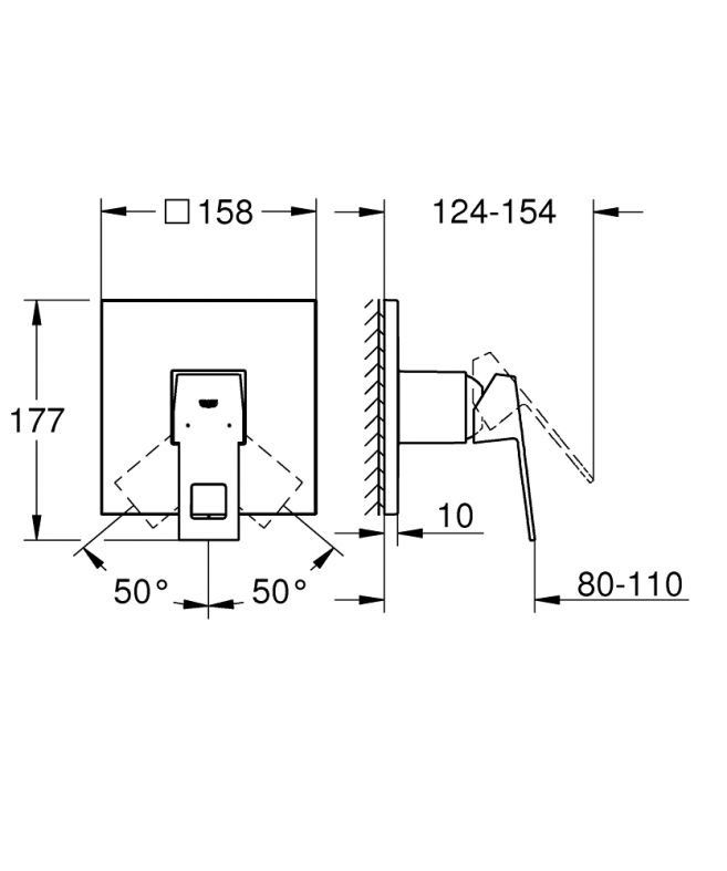 Змішувач прихованого монтажу Grohe Eurocube хром 24061000