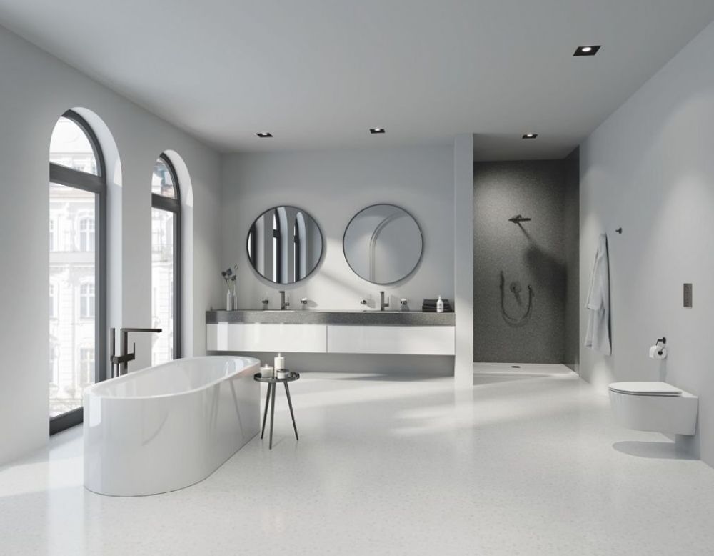 Смеситель скрытого монтажа Grohe Plus графит темный матовый 24093AL3
