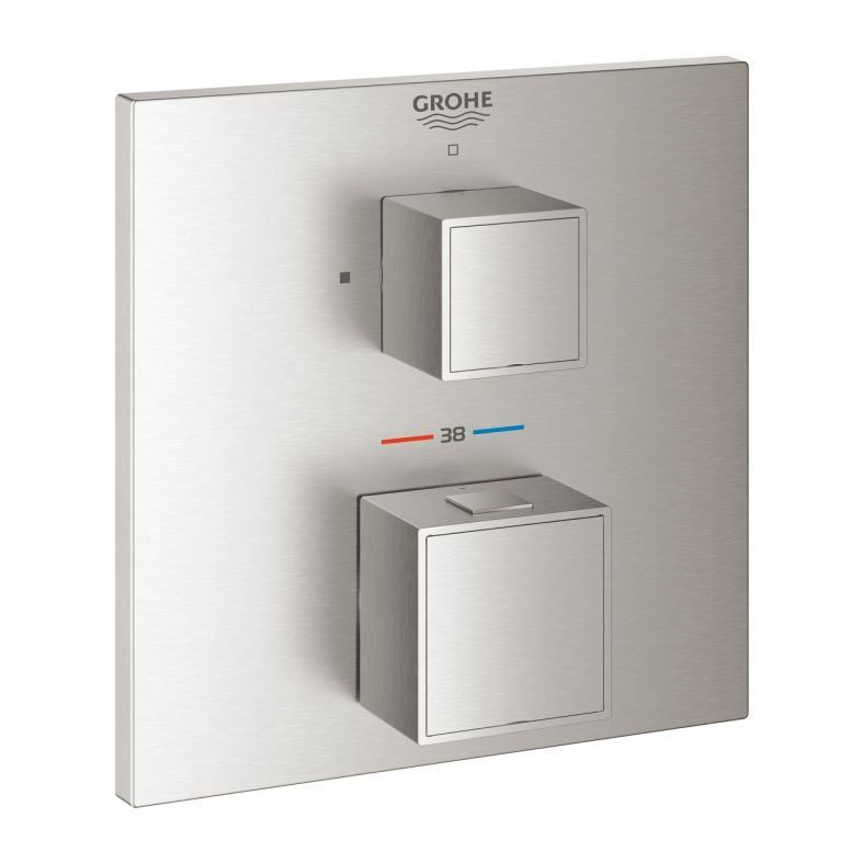 Змішувач прихованого монтажу Grohe Grohtherm Cube суперсталь 24153DC0