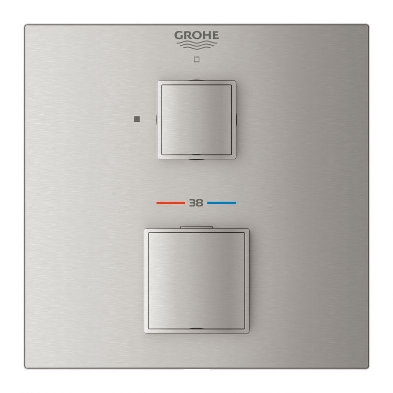 Змішувач прихованого монтажу Grohe Grohtherm Cube суперсталь 24153DC0