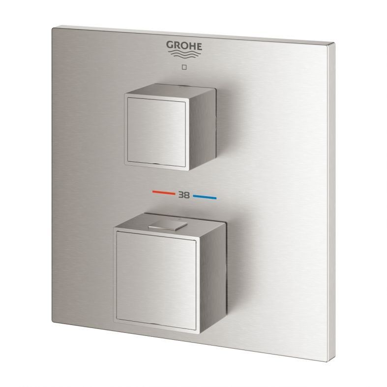 Змішувач прихованого монтажу Grohe Grohtherm Cube суперсталь 24153DC0