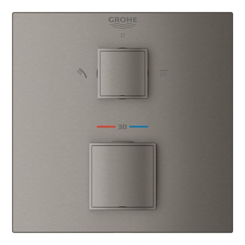 Змішувач прихованого монтажу Grohe Grohtherm Cube графіт темний матовий 24154AL0