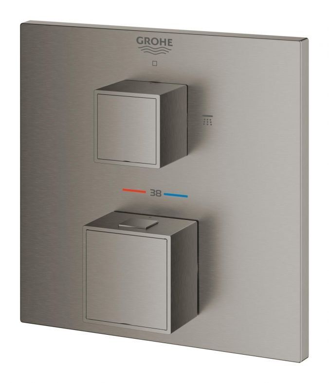 Змішувач прихованого монтажу Grohe Grohtherm Cube графіт темний матовий 24154AL0