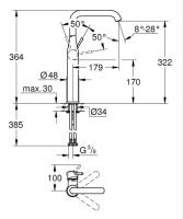 Змішувач для раковини Grohe Essence графіт темний матовий 24170AL1