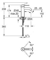 Смеситель для раковины Grohe Essence фантомный черный 24172KF1