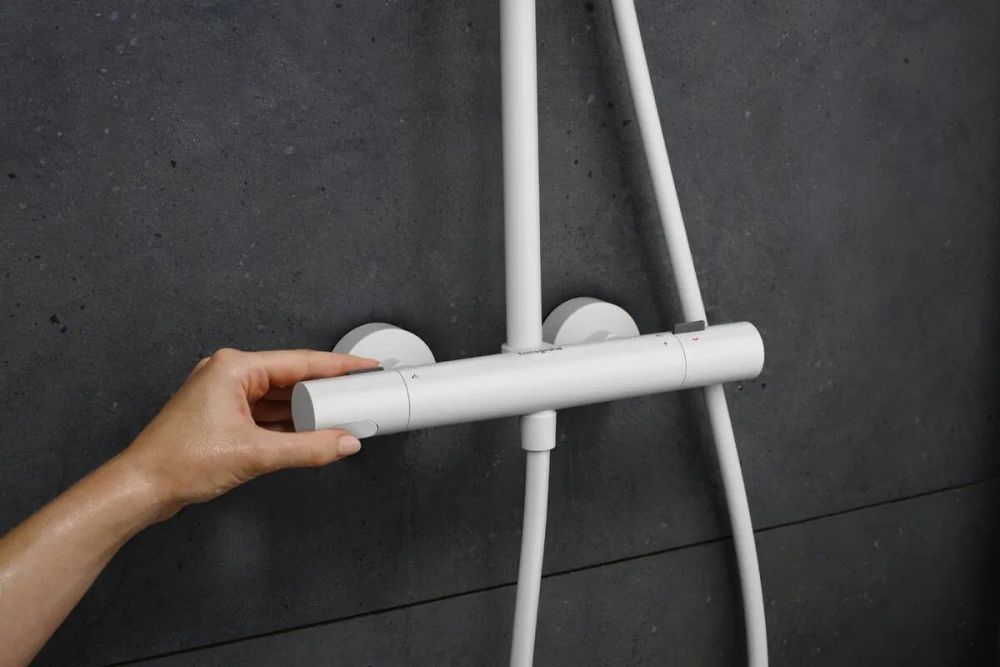 Душова система з термостатом Hansgrohe Pulsify S Puro білий матовий 24236700