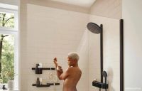 Душова система з термостатом Hansgrohe Pulsify чорний матовий 24240670
