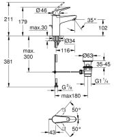 Змішувач для раковини Grohe Euroeco New хром 24265001