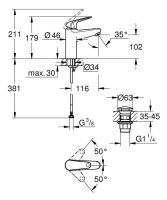 Змішувач для раковини Grohe Euroeco New хром 24267001