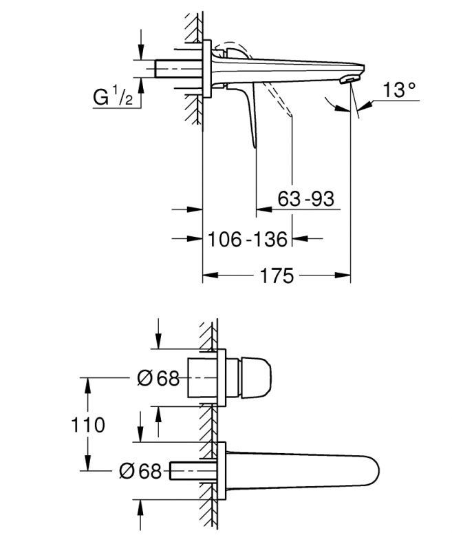 Змішувач для раковини Grohe Euroeco New хром 24274001