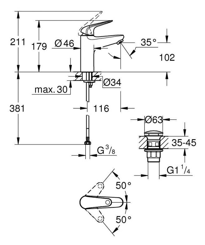 Змішувач для раковини Grohe Swift хром 24326001
