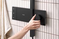 Душова система з термостатом Hansgrohe Raindance Alive Q чорний матовий 24580670