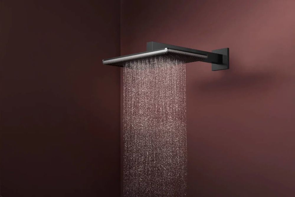 Душова система з термостатом Hansgrohe Raindance Alive Q чорний матовий хром 24581340
