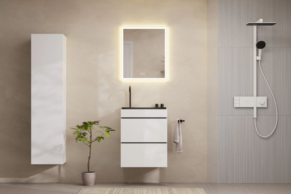Душевая система с термостатом Hansgrohe Raindance Alive Q белый матовый 24581700