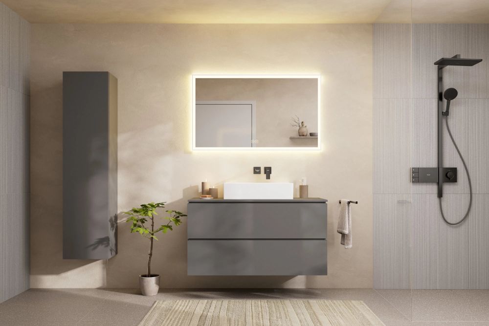 Душова система з термостатом Hansgrohe Raindance Alive Q чорний матовий хром 24590340