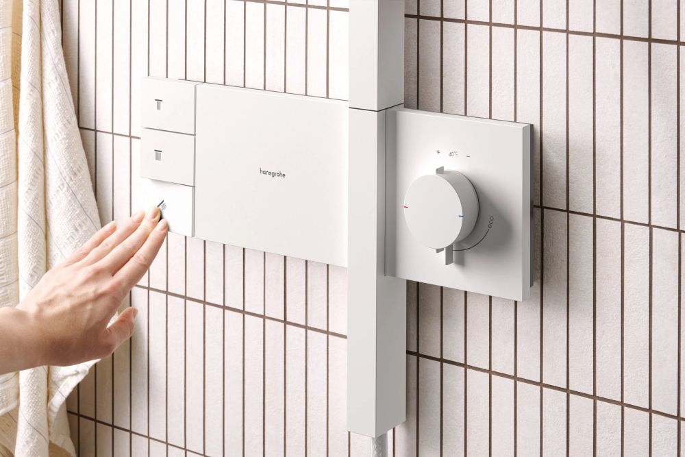 Душова система з термостатом Hansgrohe Raindance Alive Q білий матовий 24590700