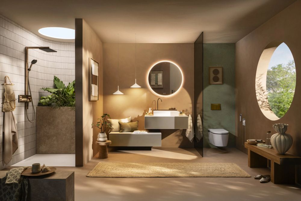 Душевая система с термостатом Hansgrohe Raindance Alive Q бронза 24591140