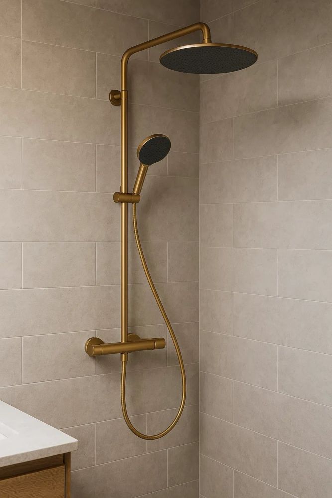 Душова система з термостатом Hansgrohe Raindance Alive S бронза 24592140