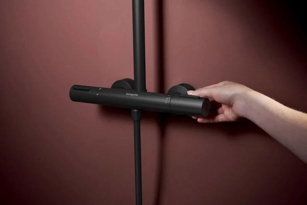 Душова система з термостатом Hansgrohe Raindance Alive S чорний матовий 24592670