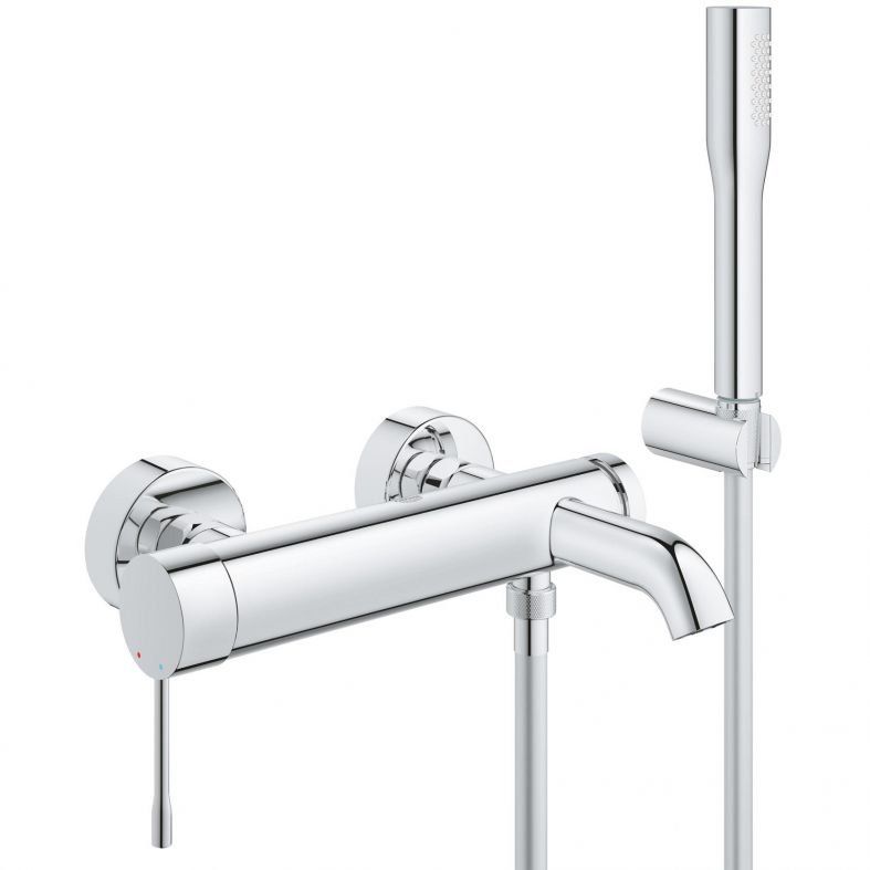 Змішувач для ванни Grohe Essence хром 25249001 з душовим гарнітуром