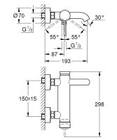 Змішувач для ванни Grohe Essence теплий захід сонця матовий 25250DL1