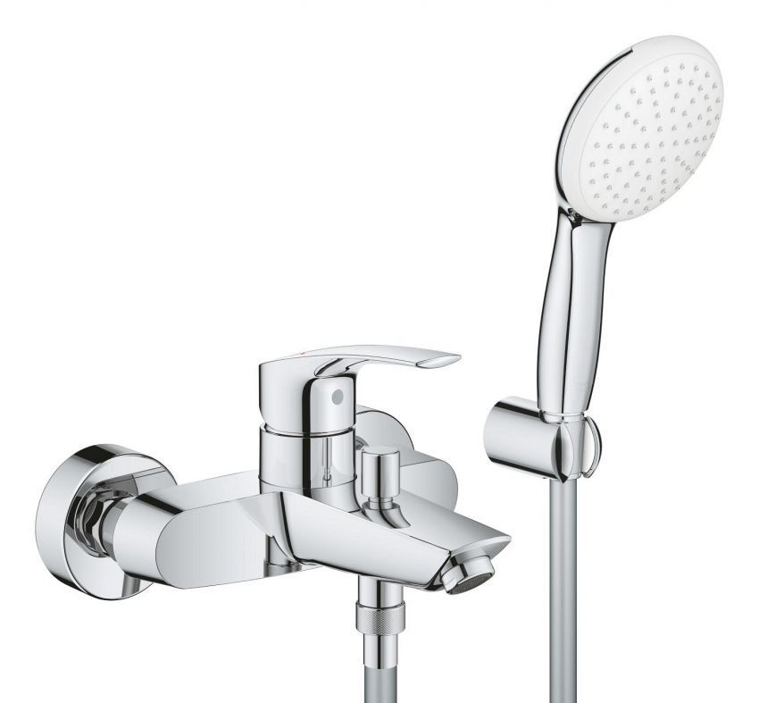 Смеситель для ванны Grohe Eurosmart хром 25276003 с душевым гарнитуром