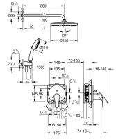 Душевая система скрытого монтажа Grohe Eurosmart хром 25288000