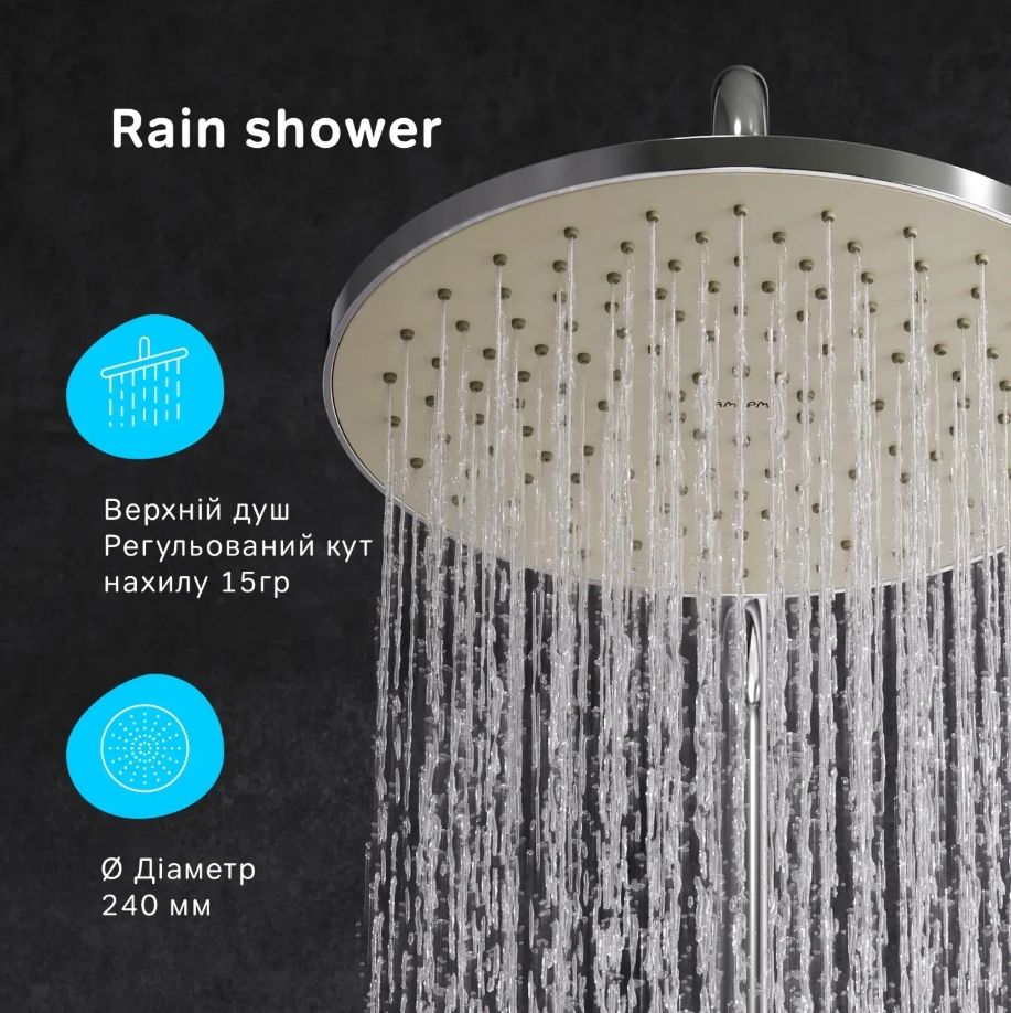 Душова система з термостатом Am.Pm Like ShowerSpot хром F0780400