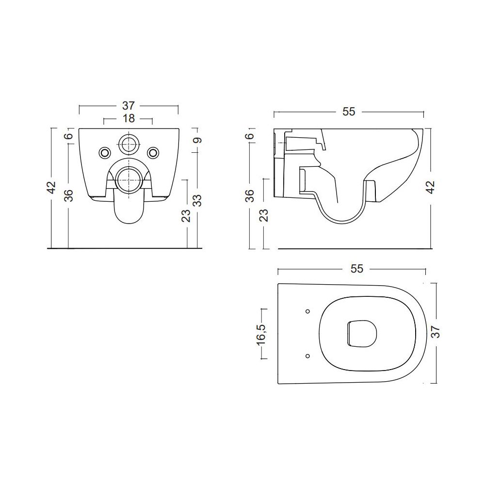 Унитаз подвесной Nic Design Pin белый матовый 003709003 с сиденьем Soft Close