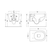 Унитаз подвесной Nic Design Pin белый матовый 003709003 с сиденьем Soft Close