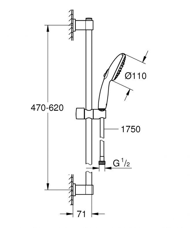 Душовий гарнітур Grohe Vitalio Start 110 хром 26032001