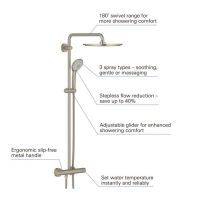 Душова система з термостатом Grohe Euphoria суперсталь 26075DC0