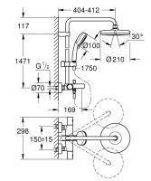 Душова система з термостатом Grohe Tempesta Cosmopolitan хром 26223001