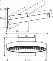 Верхній душ Hansgrohe Rainfinity чорний матовий хром 26230340