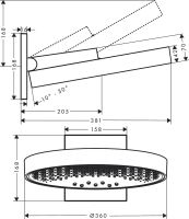 Верхний душ Hansgrohe Rainfinity черный матовый хром 26234340