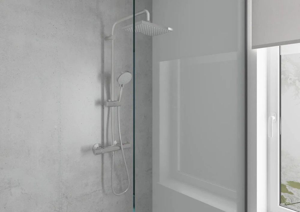 Душова система з термостатом Hansgrohe Vernis Shape чорний матовий 26286670