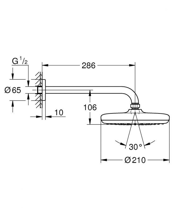 Верхній душ Grohe Tempesta хром 26411000