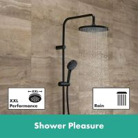 Душова система з термостатом Hansgrohe Vernis Blend чорний матовий 26426670
