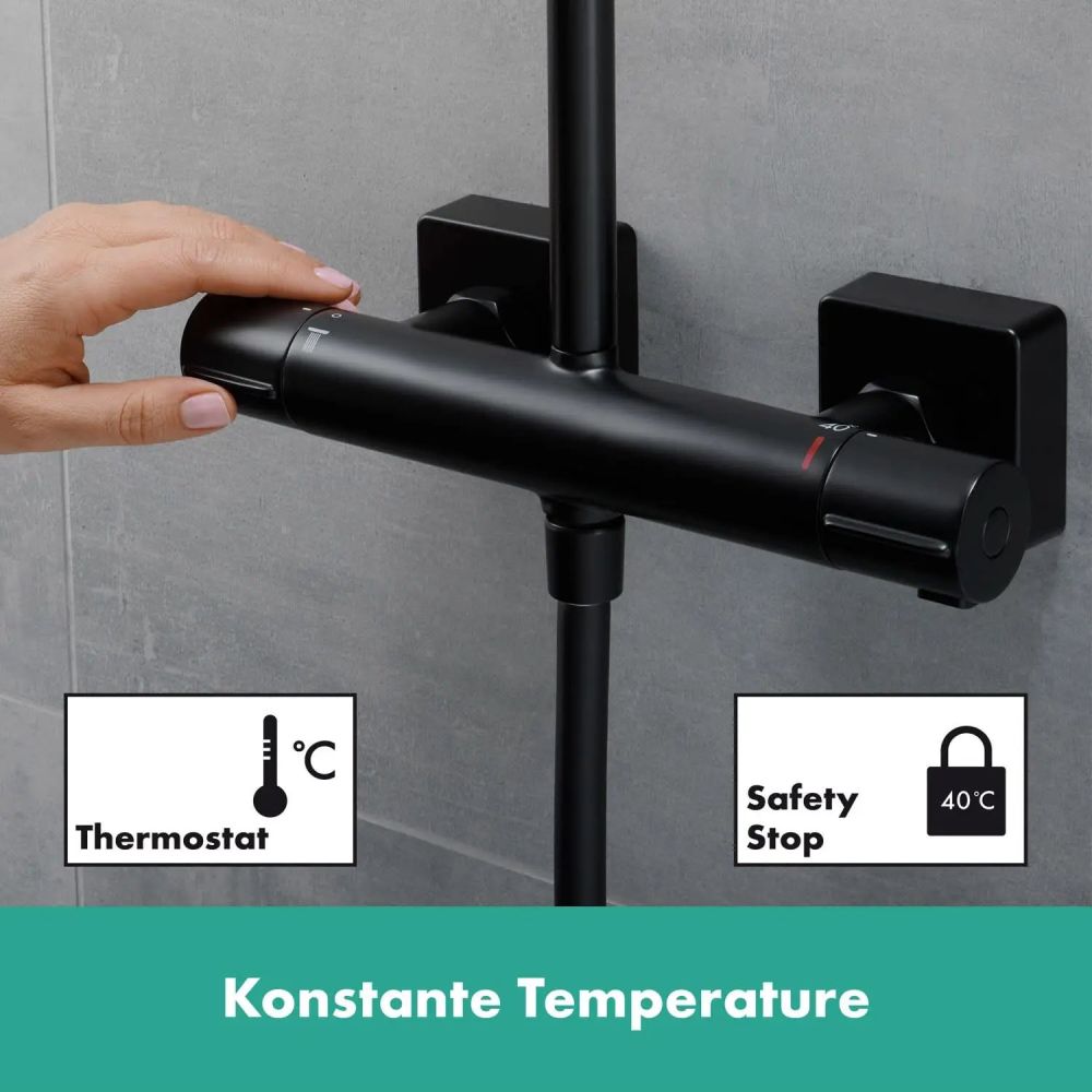 Душевая система с термостатом Hansgrohe Vernis Blend черный матовый 26429670