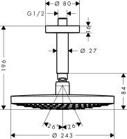 Верхній душ Hansgrohe Raindance Select хром 26467400