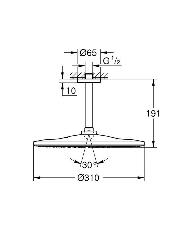 Верхній душ Grohe Rainshower теплий захід сонця матовий 26560DL0