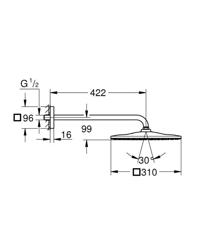 Верхній душ Grohe Rainshower хром 26563000