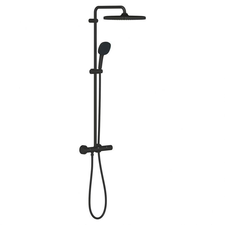 Душевая система с термостатом Grohe Tempesta черный матовый 266892431