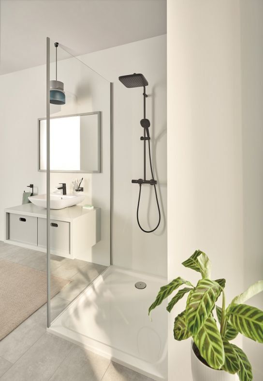 Душова система з термостатом Grohe Vitalio Comfort 110 чорний матовий 266962431